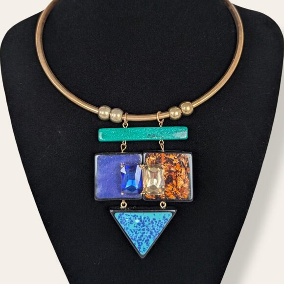 (2/$20) Colourful Abstract Torque Necklace - Picture 2 of 6